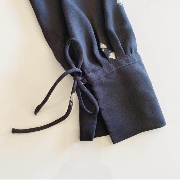 H&M Dark Gray Floral Long Sleeve Shift Dress Size XS - Picture 11 of 16